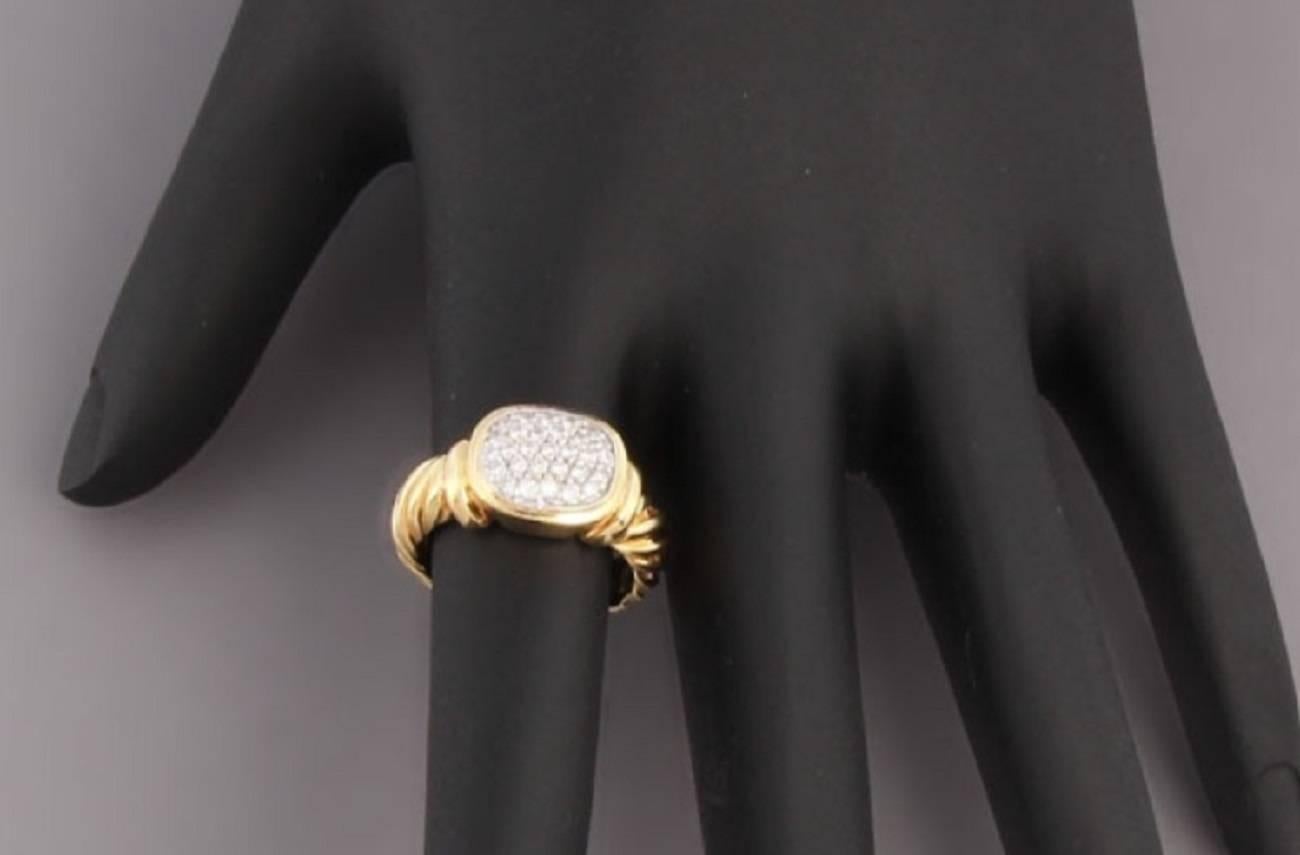 Contemporary David Yurman Gold Noblesse Collection Impressive Diamond Ring