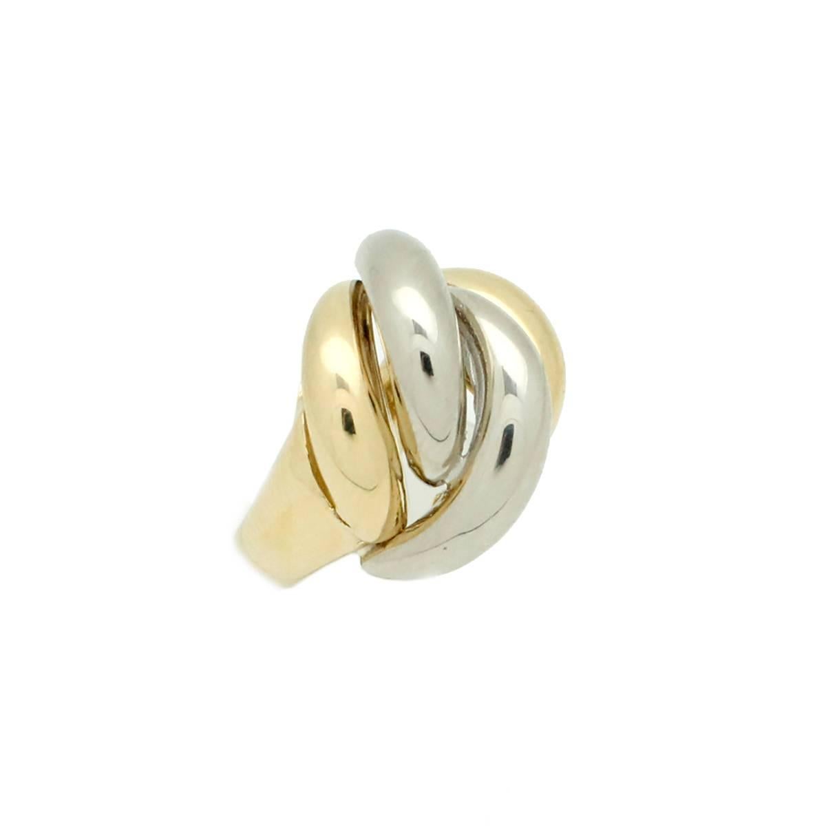 Contemporary Tiffany & Co. Two Tone 18kt Gold Swirling Motif Ring For Sale