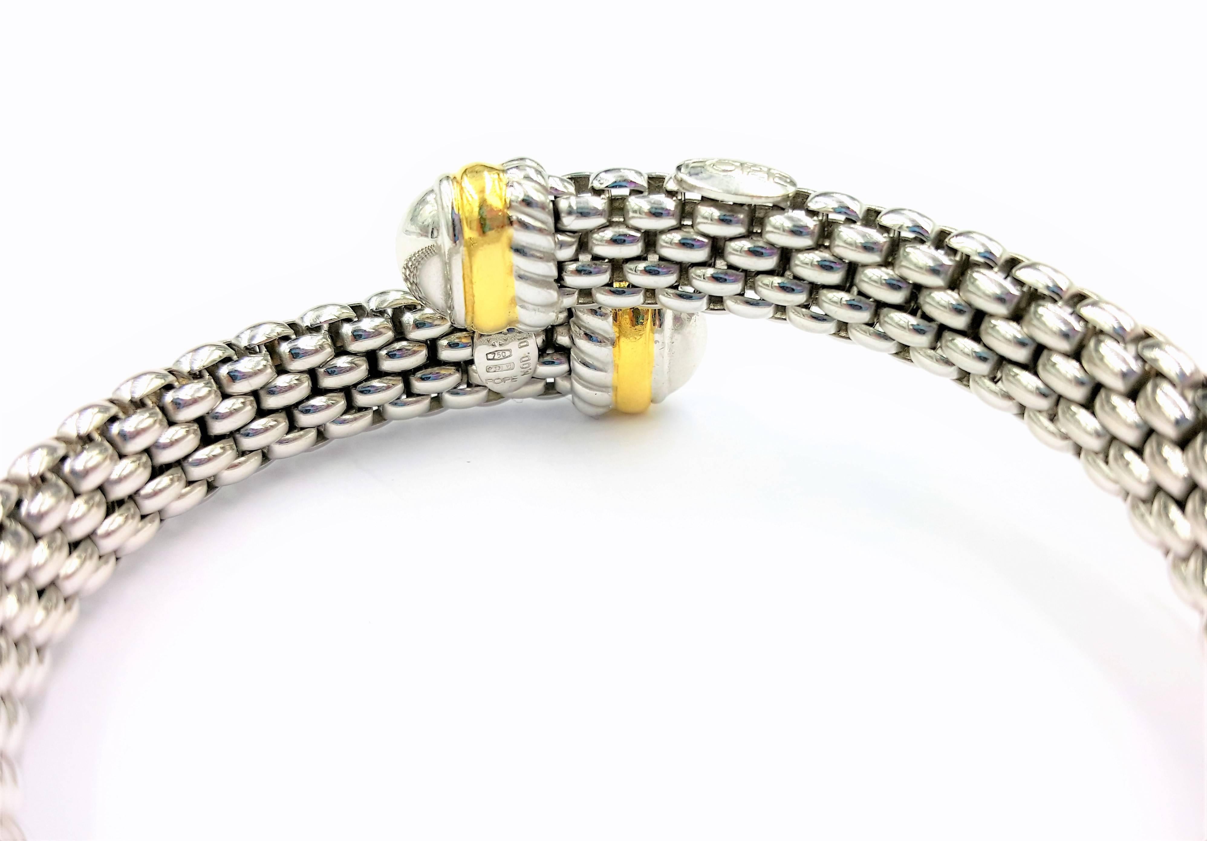 Fope Italian Two Color Gold Flexible Bracelet 1