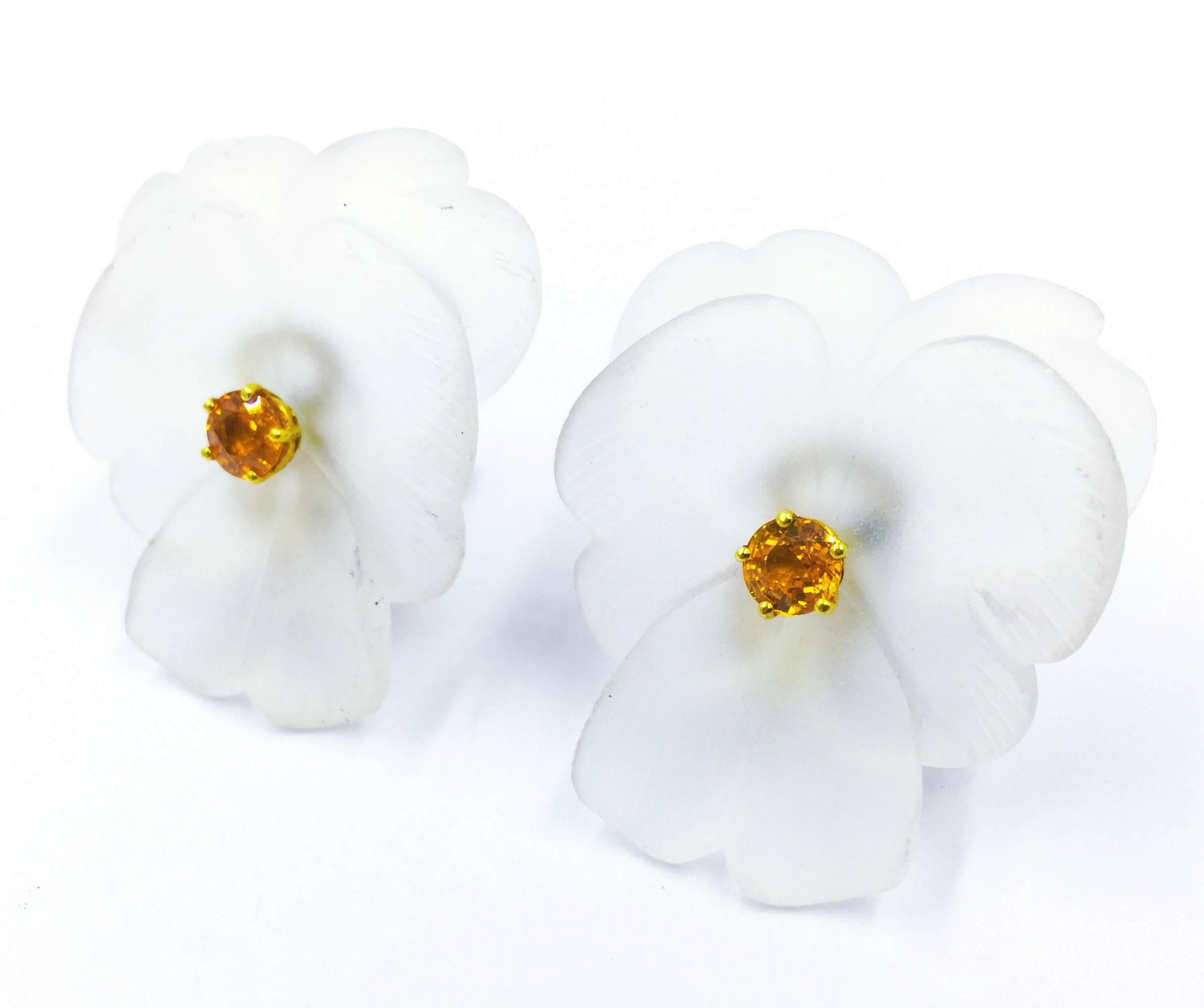 Contemporary Tiffany & Co. Paloma Picasso's Unique Rock Crystal and Yellow Sapphire Earrings