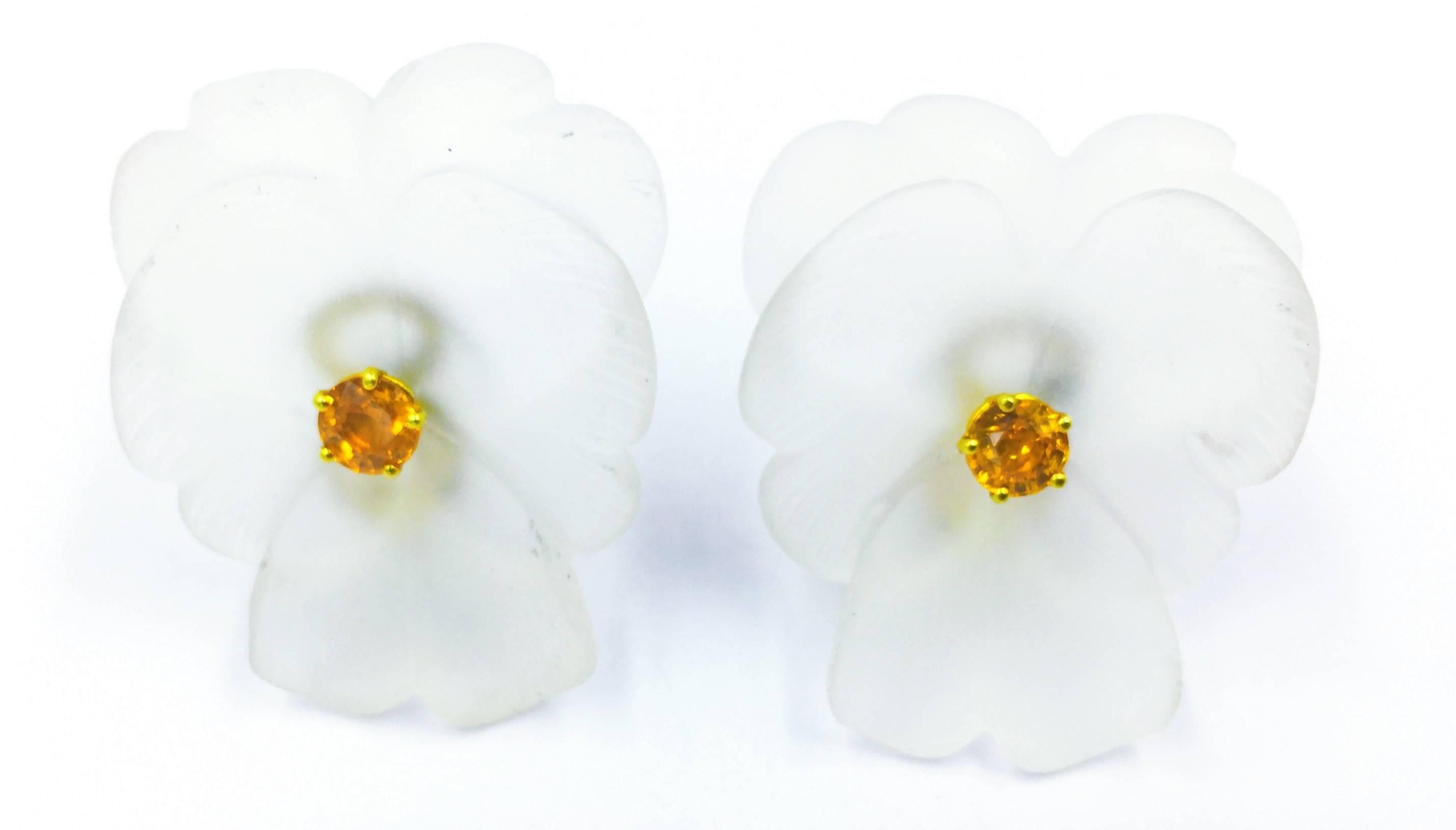 Women's Tiffany & Co. Paloma Picasso's Unique Rock Crystal and Yellow Sapphire Earrings