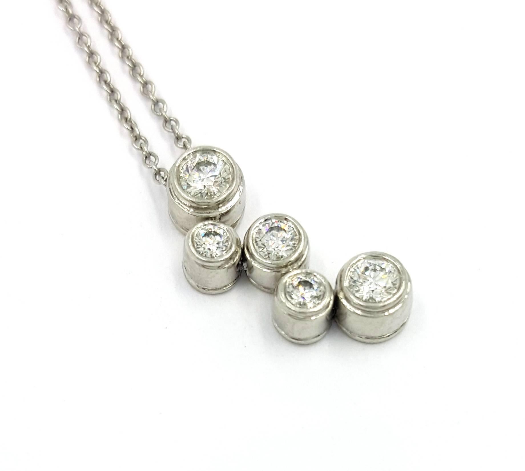 Contemporary Tiffany & Co. Bubbles Collection Diamond & Platinum Pendant & Necklace For Sale