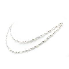 Dena Kemp Pearl 3.50 Carats Diamonds Gold Chain Necklace