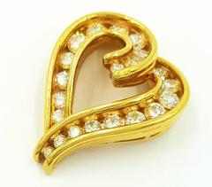 Kurt Wayne 1.50 Carats of Diamonds & 18kt Gold Crossover Heart Pendant