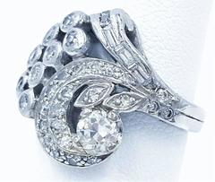 Original Art Deco Platinum & 1 Carats of Diamonds Stunning Custom Ring