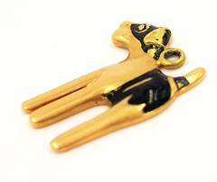 1960s Cartier Adorable Black Enamel Gold Dog Charm for Charm Bracelets
