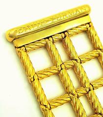Perfection 1980's David Yurman Wide Rope Cable Textured Gold Statement Bracelet