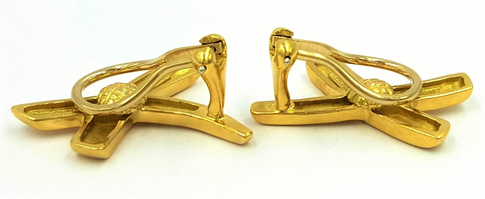 1984 Tiffany & Co. Paloma Picasso Timeless Large Gold X Earrings 1