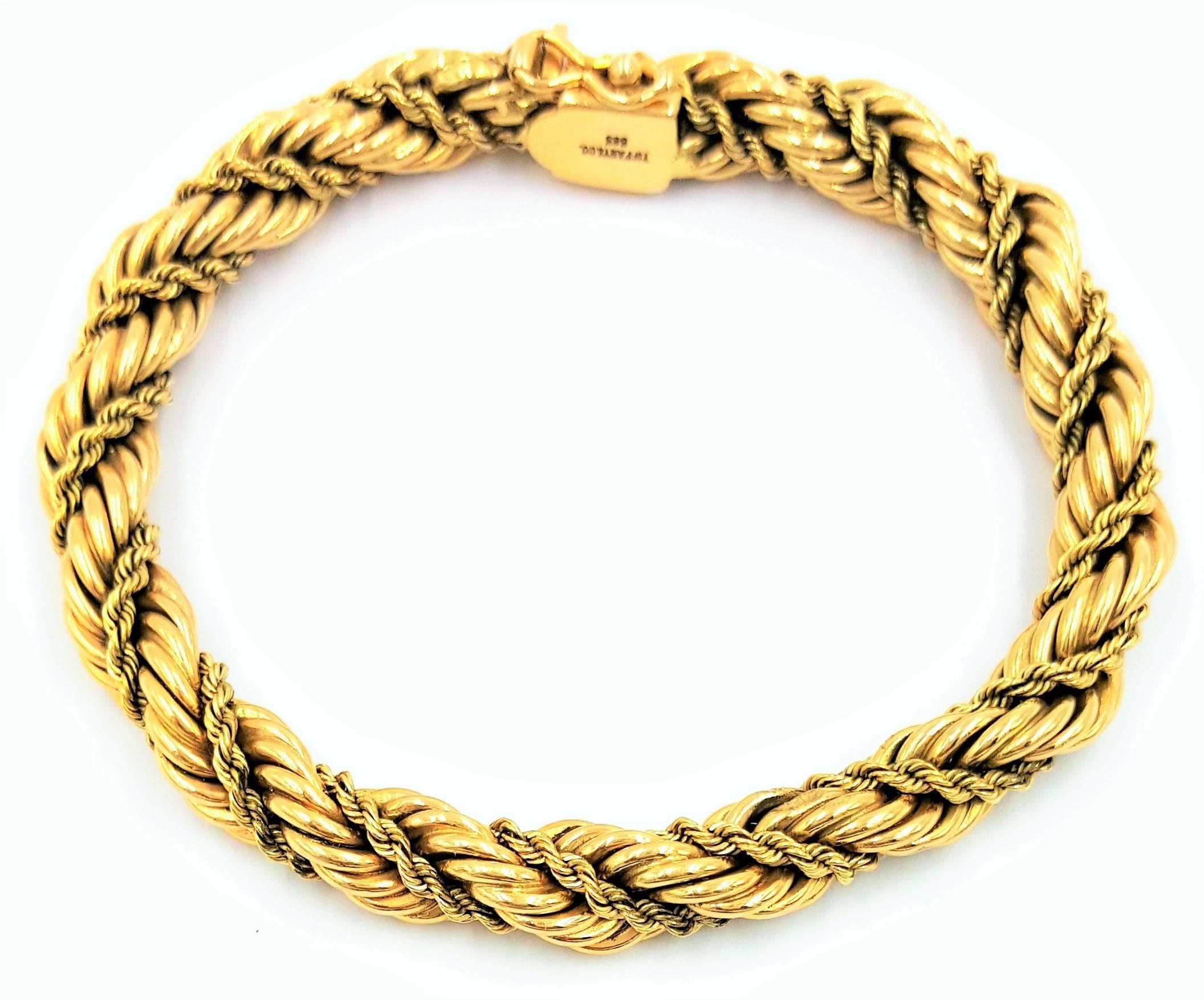 Contemporary Tiffany & Co. Golden Light Collection Twisted Gold Rope Bracelet For Sale