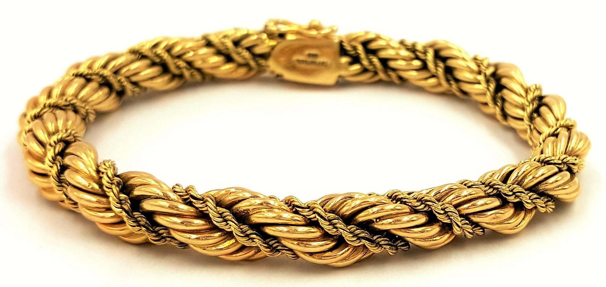 Tiffany & Co. Golden Light Collection Twisted Gold Rope Bracelet In Excellent Condition For Sale In Scottsdale, AZ