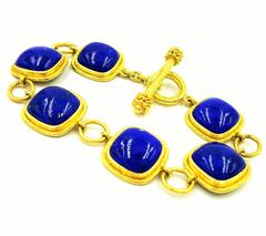 Elizabeth Locke Vivid Blue Lapis Lazuli Gold Elegance Bracelet