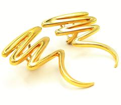 Tiffany & Co. Paloma Picasso Famous Scribbles Chic Large Size Gold Earrings