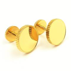 2003 Tiffany & Co. Debonaire Collection Circle Button Gold Cufflinks