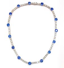 Custom Tanzanite Diamond Gold Necklace