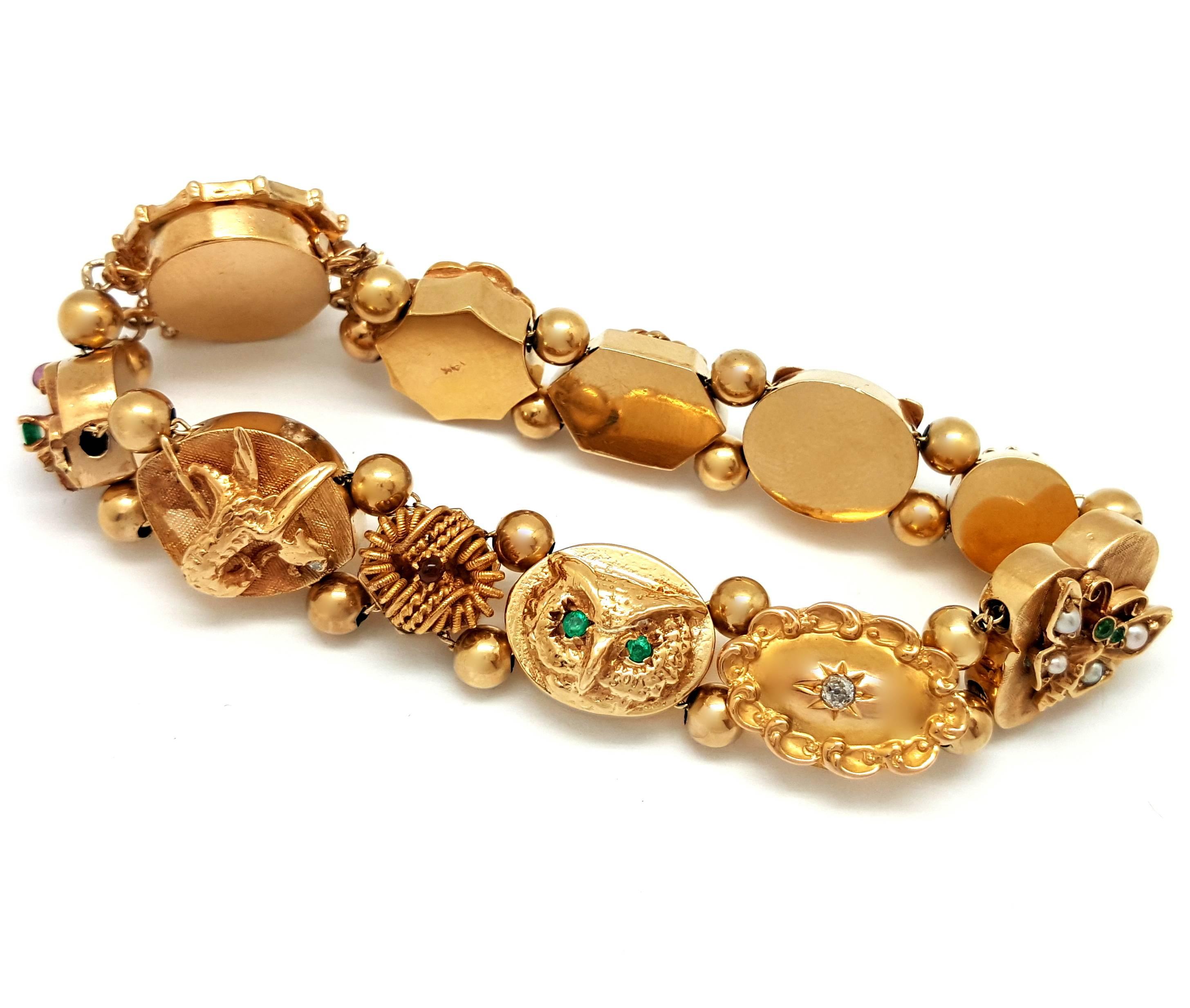 gold slide bracelet charms