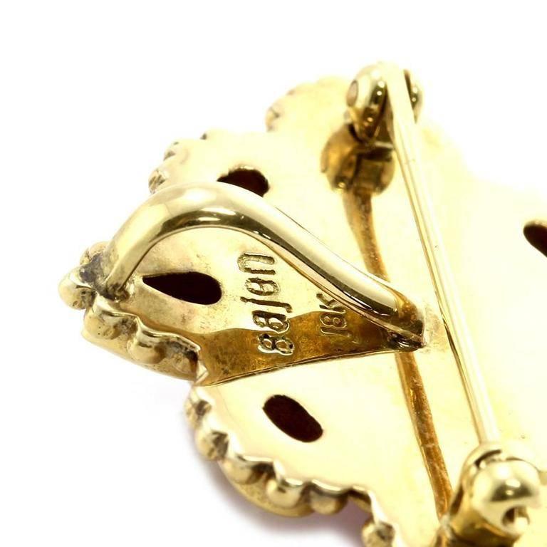 Signed Sajen Ruby, Garnet, & Green Tourmaline 18kt Gold Pendant Brooch In Excellent Condition For Sale In Scottsdale, AZ