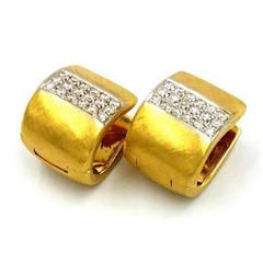 Roberto Coin  Burnished Finish 2 Carat Diamond Huggie Earrings