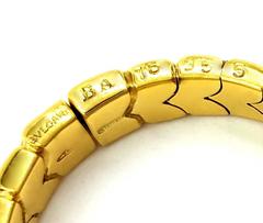 Bulgari Gold Spiga Fancy Design Dome Band Flexible Ring