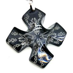 Baccarat Sterling & Full Lead Crystal Maltese Cross Necklace