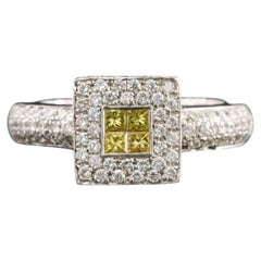 Cocktailring aus 18-karätigem Gold mit Diamanten (insgesamt 1,07 Karat), darunter ein „Fancy Yellow“-Diamant