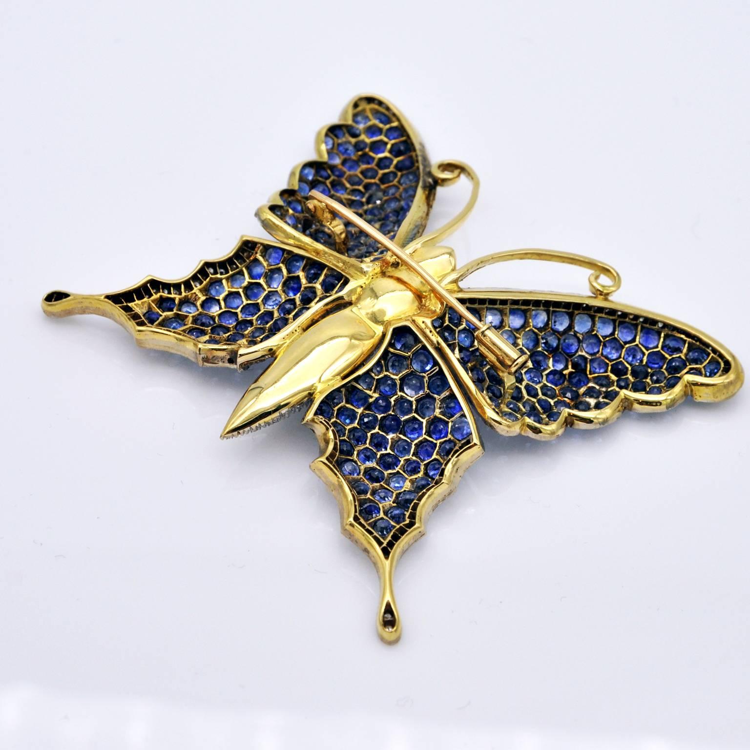 diamond butterfly brooch