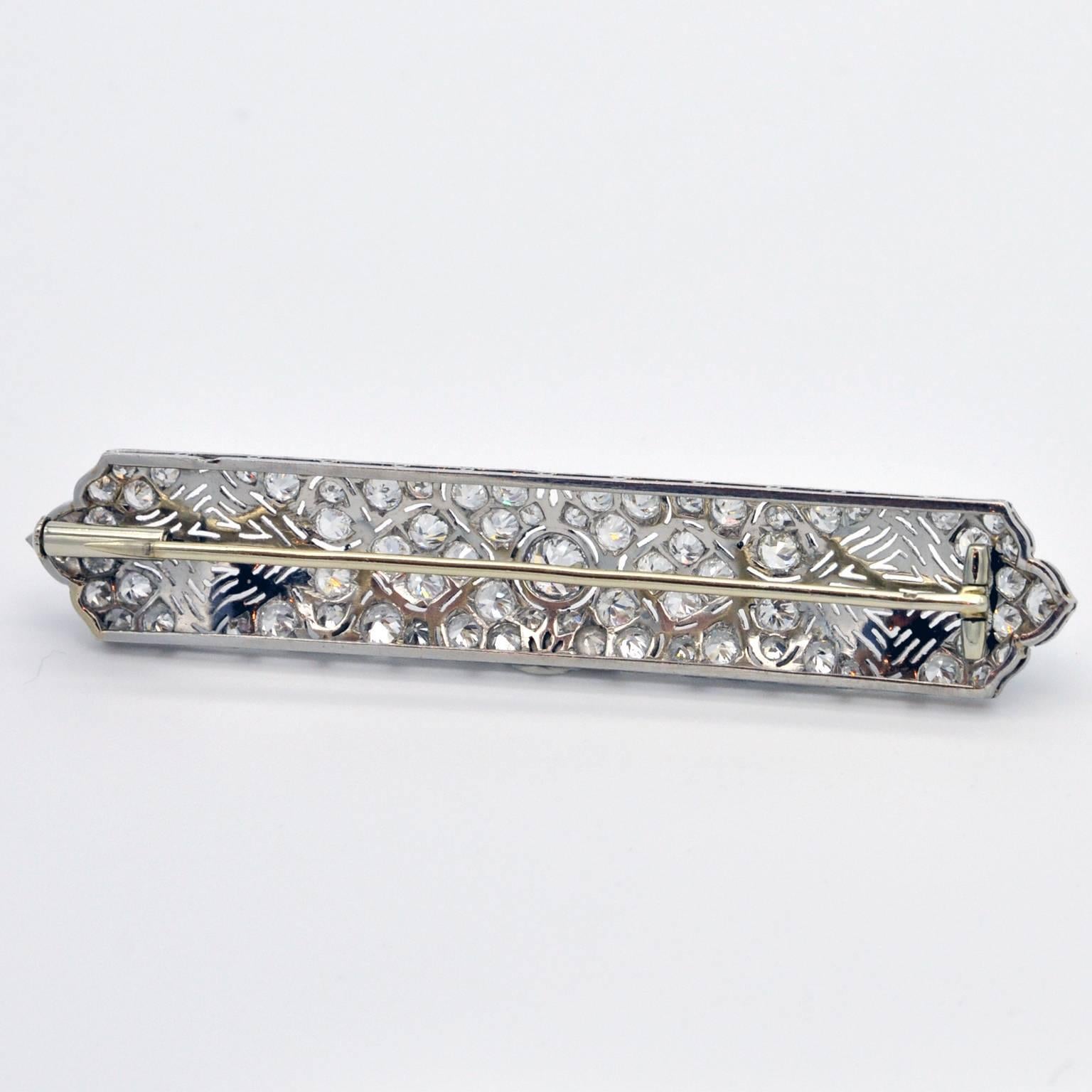 Unusual Art Deco Diamond Platinum Brooch 2