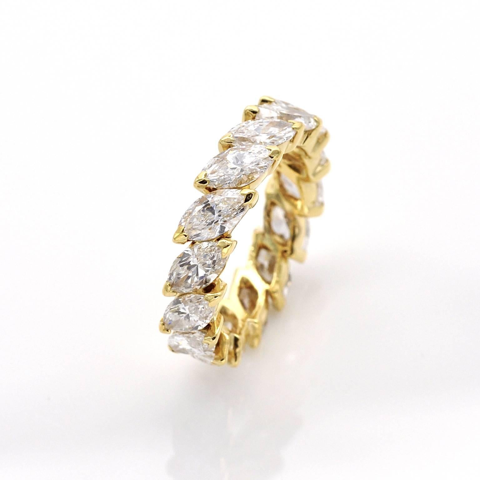 marquise eternity band yellow gold