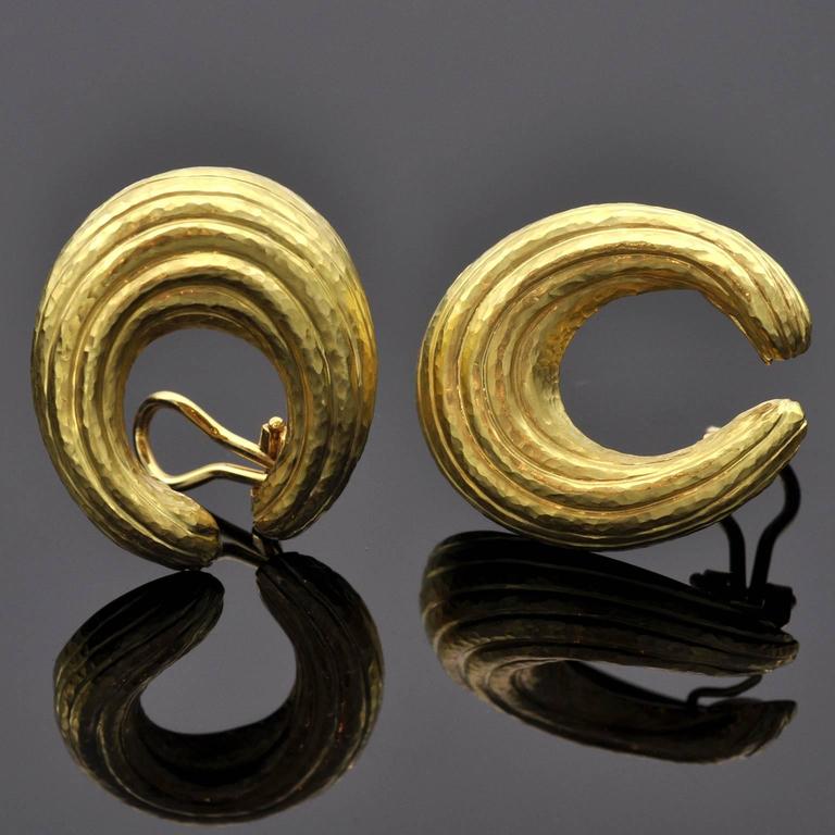 P Diamond Hammered Hoop with gold rope Trim earrings main image 0