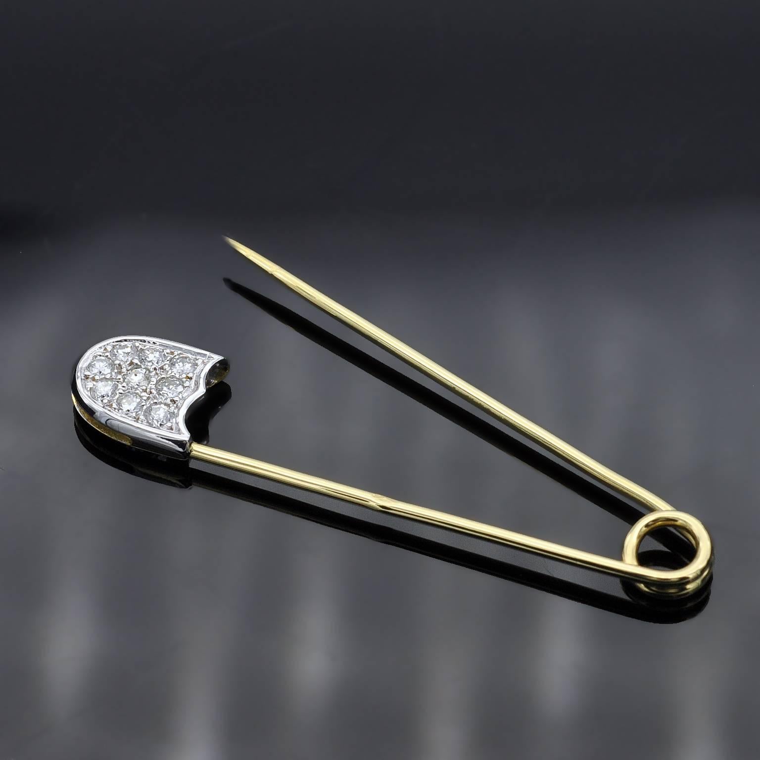 gold safety pin brooch