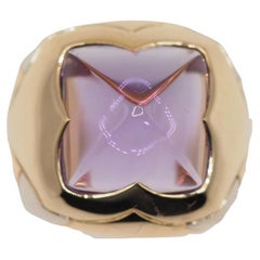 Bulgari 18kt Yellow Gold Amethyst Cocktail Ring, Circa 1990, Unisex