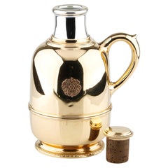 Very Rare Cartier 14k Yellow and White Gold & Glass Thermos Flask/Bottle