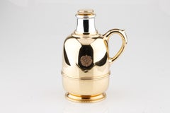 Very Rare Cartier 14k Yellow and White Gold & Glass Thermos Flask/Bottle