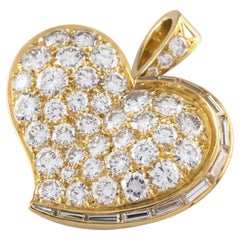 Bulgari Bvlgari 20k Yellow Gold Diamond Heart Pendant
