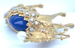 Tiffany & Co. Schlumberger-Brosche in Form eines Dromedars mit Lapislazuli, Perle und Diamant