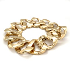 Tiffany & Co. 14k Yellow Gold Heart Shaped Curb-Link Vintage Bracelet 77.9g