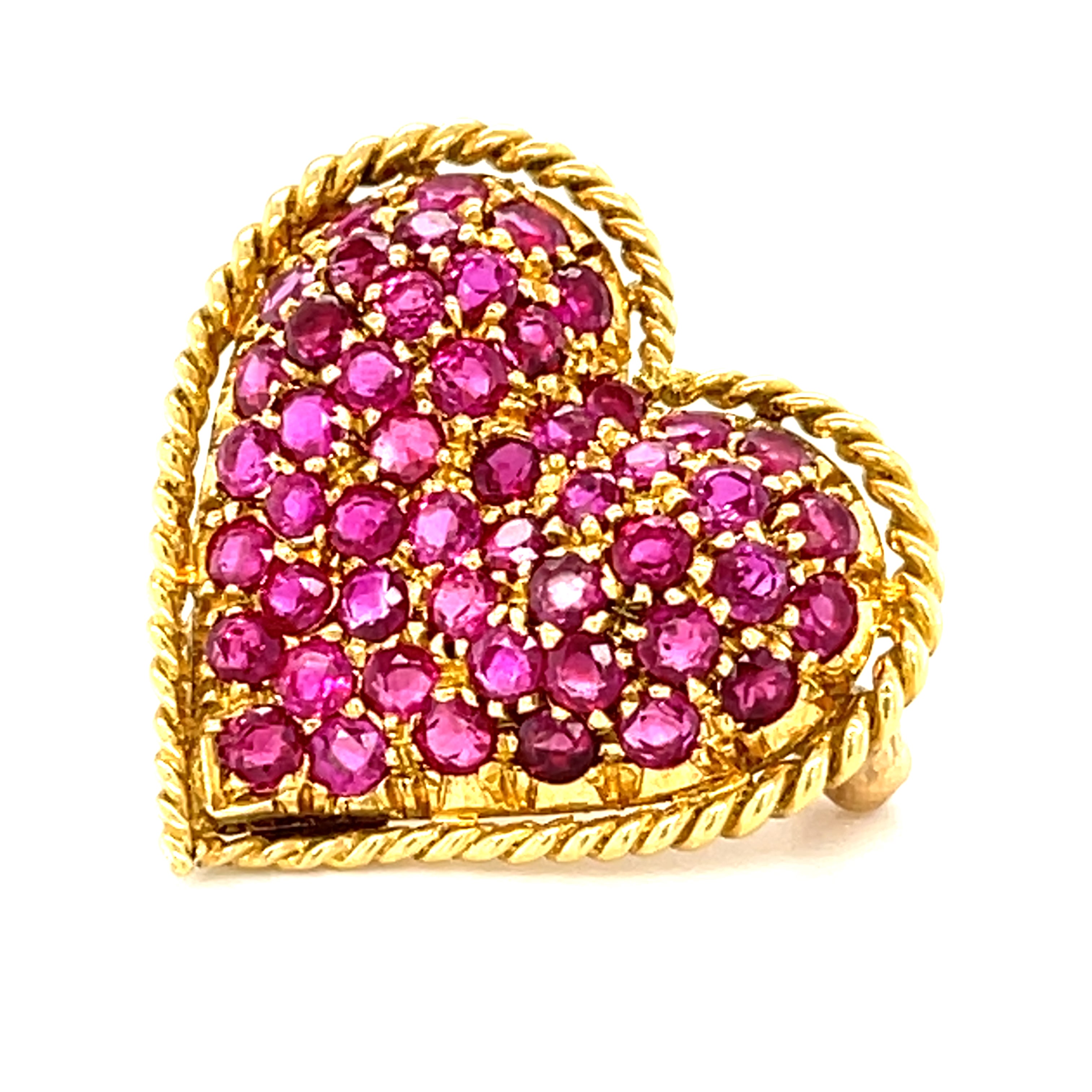 Tiffany & Co. 18k Yellow Gold Brooch With Round-cut Rubies View 4