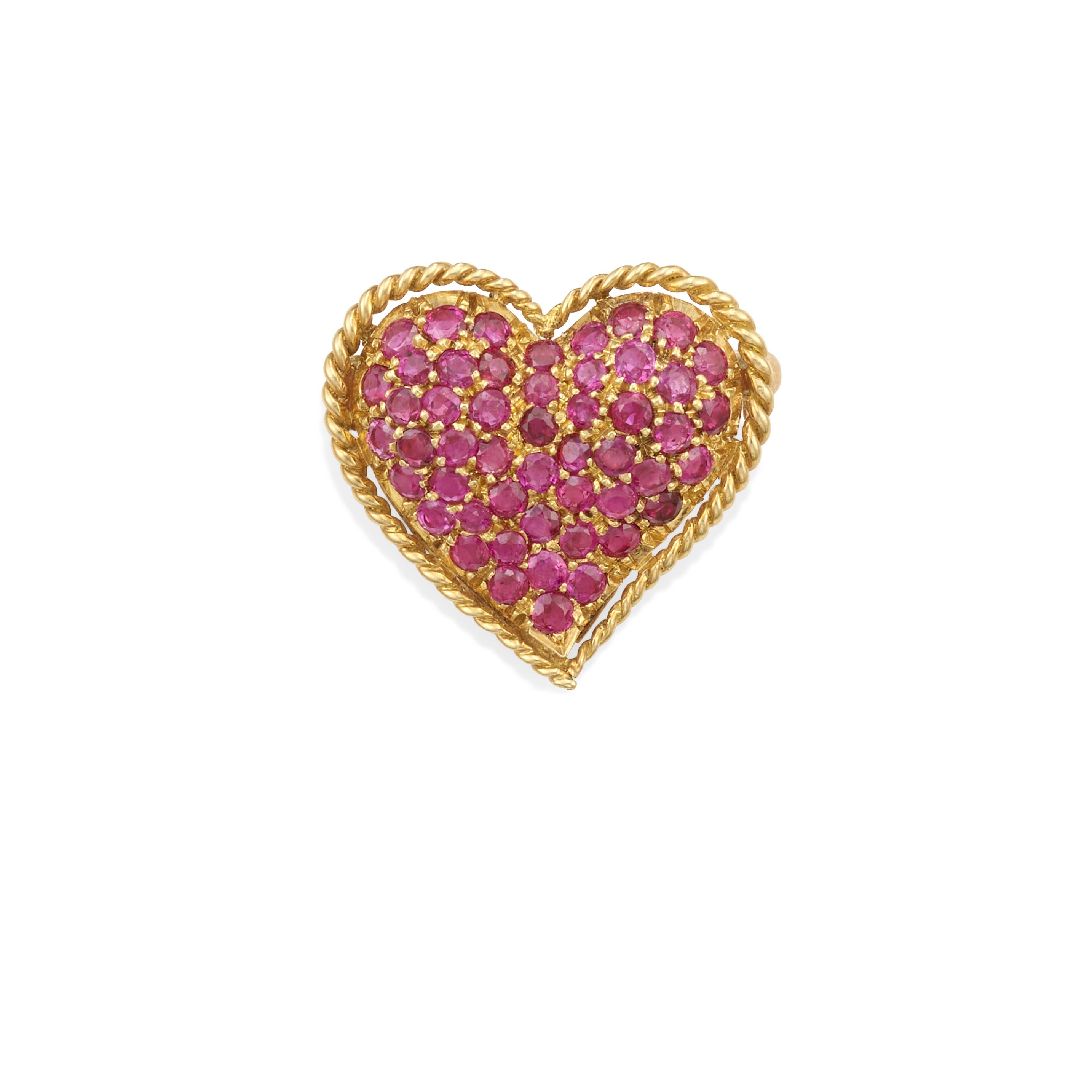 Tiffany & Co. 18k Yellow Gold Brooch With Round-cut Rubies View 2