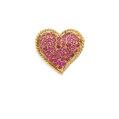 Tiffany & Co. 18k Yellow Gold Brooch With Round-Cut Rubies