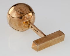 Cartier 9k Single Tennis Ball Cufflink Wimbledon 1964 Prince Phlip Insignia