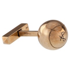 Cartier 9k Single Tennis Ball Cufflink Wimbledon 1964 Prince Phlip Insignia