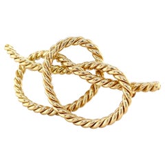 Tiffany & Co. 18k Yellow Gold Vintage Rope Pretzel Brooch Made in Italy