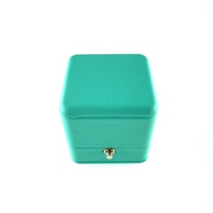 Tiffany & Co. 18k Yellow Gold Lock Ring Size 7.25 Box and Case 0.17 ct Diamonds
