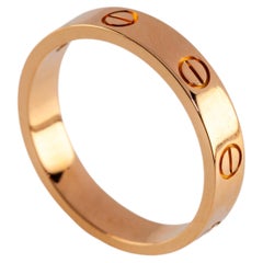 Fede nuziale Cartier della linea Love in oro rosa 18 carati, misura 55, con diamante