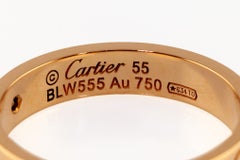 Fede nuziale Cartier della linea Love in oro rosa 18 carati, misura 55, con diamante