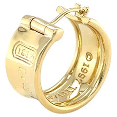 Tiffany & Co. 1837 Wide 18K Yellow Gold Hoop Earring SINGLE EARRING