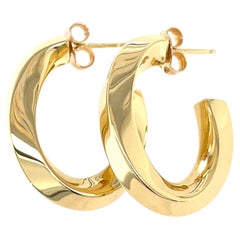 Tiffany & Co. Ohrstecker aus 18-karätigem Gelbgold im „Knife-Edge Twist Hoop“-Design