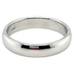 Tiffany & Co. 950 Platinum Forever Wedding Band Size 8.25 4.5 mm w/ Pouch