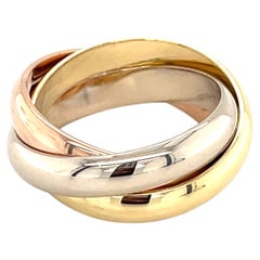 Cartier 18k Tri-Gold Trinity Ring Classic Model 4 mm Size 52