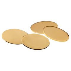 Beautiful Bvlgari Bulgari 18k Gold Cuff Links, Weight: 15.70 grams 3/4" x 7/16"