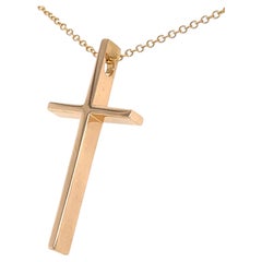 Ciondolo a forma di croce Tiffany & Co. in oro rosa 18k con catena da 18"